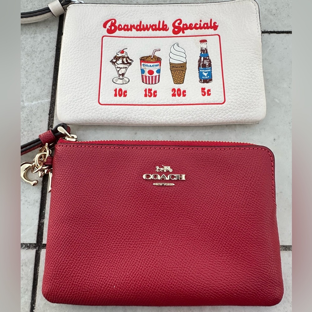 NWOT Two Coach Corner Zip Wristlets